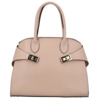 Dámska kožená kabelka do ruky ružová - Delami Vera Pelle Seia