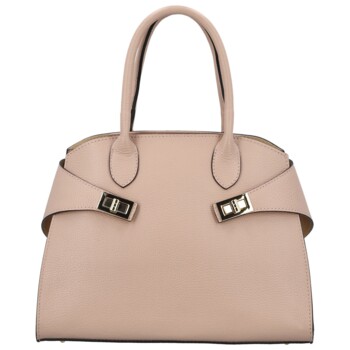 Dámska kožená kabelka do ruky ružová - Delami Vera Pelle Seia