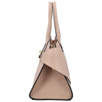 Dámska kožená kabelka do ruky ružová - Delami Vera Pelle Seia