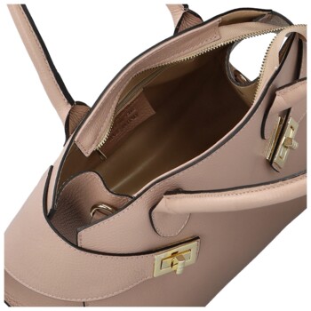 Dámska kožená kabelka do ruky ružová - Delami Vera Pelle Seia