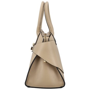 Dámska kožená kabelka do ruky béžová - Delami Vera Pelle Seia
