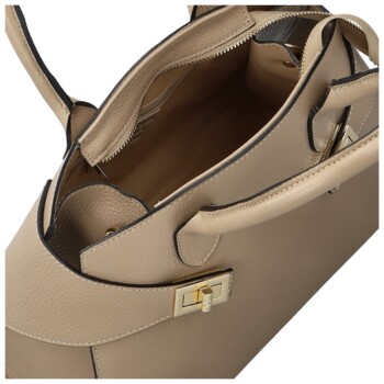 Dámska kožená kabelka do ruky béžová - Delami Vera Pelle Seia