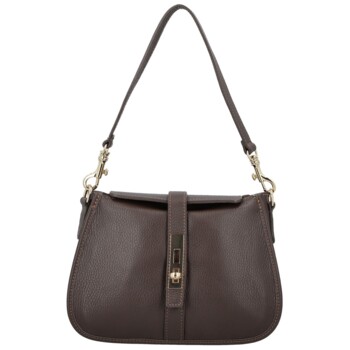 Dámska kabelka na rameno tmavo hnedá - Delami Vera Pelle Heloise