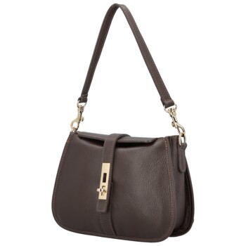 Dámska kabelka na rameno tmavo hnedá - Delami Vera Pelle Heloise