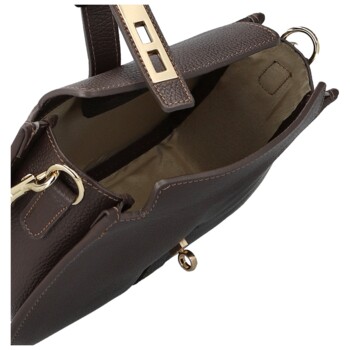 Dámska kabelka na rameno tmavo hnedá - Delami Vera Pelle Heloise