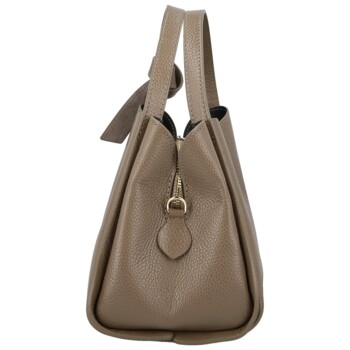 Dámska kožená kabelka do ruky taupe - Delami Vera Pelle Mija