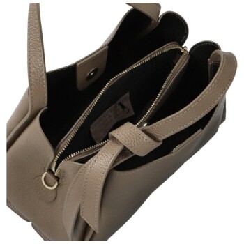 Dámska kožená kabelka do ruky taupe - Delami Vera Pelle Mija