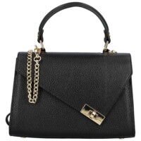 Dámska kožená kabelka do ruky čierna - Delami Vera Pelle Melania