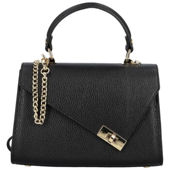 Dámska kožená kabelka do ruky čierna - Delami Vera Pelle Melania