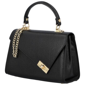 Dámska kožená kabelka do ruky čierna - Delami Vera Pelle Melania