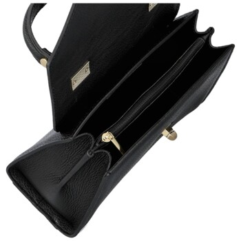 Dámska kožená kabelka do ruky čierna - Delami Vera Pelle Melania