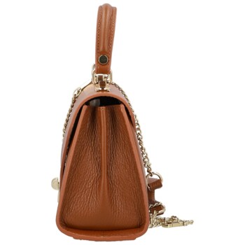 Dámska kožená kabelka do ruky koňaková - Delami Vera Pelle Melania