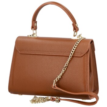 Dámska kožená kabelka do ruky koňaková - Delami Vera Pelle Melania