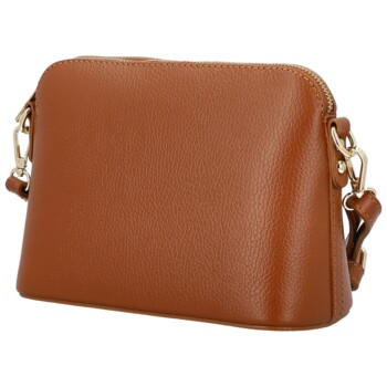 Dámska kožená crossbody kabelka koňaková - Delami Vera Pelle Gosslin
