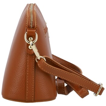 Dámska kožená crossbody kabelka koňaková - Delami Vera Pelle Gosslin