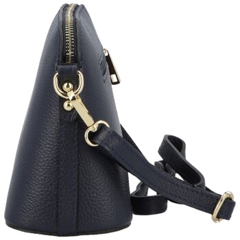 Dámska kožená crossbody kabelka tmavo modrá - Delami Vera Pelle Gosslin