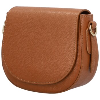 Dámska kožená crossbody kabelka koňaková - Delami Vera Pelle Olli
