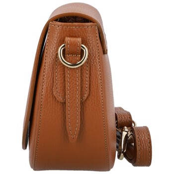 Dámska kožená crossbody kabelka koňaková - Delami Vera Pelle Olli