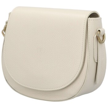 Dámska kožená crossbody kabelka krémová - Delami Vera Pelle Olli