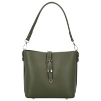 Dámska kožená kabelka na rameno tmavo zelená - Delami Vera Pelle Antoanet