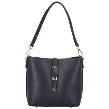 Dámska kožená kabelka na rameno tmavo modrá - Delami Vera Pelle Antoanet