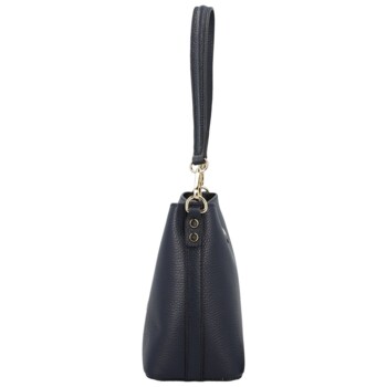 Dámska kožená kabelka na rameno tmavo modrá - Delami Vera Pelle Antoanet