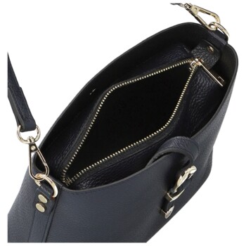 Dámska kožená kabelka na rameno tmavo modrá - Delami Vera Pelle Antoanet