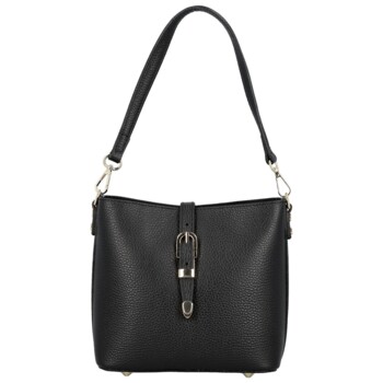 Dámska kožená kabelka na rameno čierna - Delami Vera Pelle Antoanet