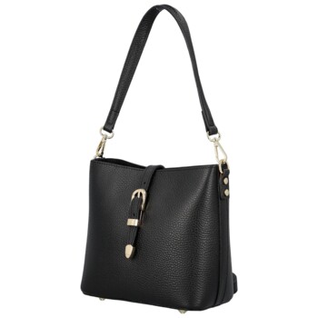 Dámska kožená kabelka na rameno čierna - Delami Vera Pelle Antoanet