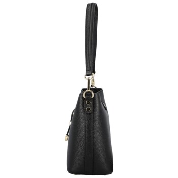 Dámska kožená kabelka na rameno čierna - Delami Vera Pelle Antoanet