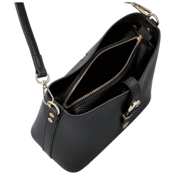 Dámska kožená kabelka na rameno čierna - Delami Vera Pelle Antoanet