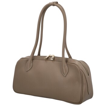 Dámska kožená kabelka na rameno taupe - Delami Vera Pelle Reece