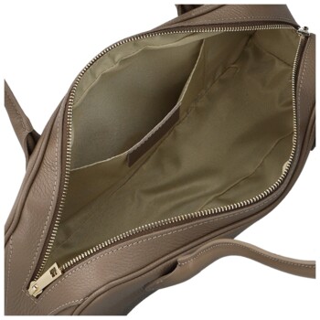 Dámska kožená kabelka na rameno taupe - Delami Vera Pelle Reece