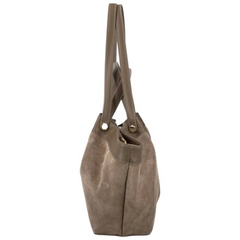 Dámska kožená kabelka na rameno taupe - Delami Vera Pelle Lorina