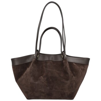 Dámska kožená kabelka na rameno tmavo hnedá - Delami Vera Pelle Lorina