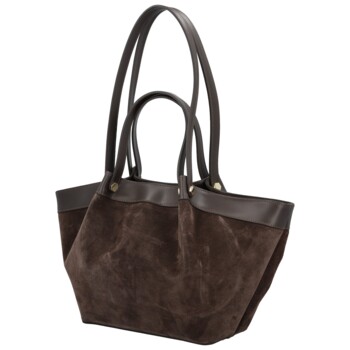 Dámska kožená kabelka na rameno tmavo hnedá - Delami Vera Pelle Lorina