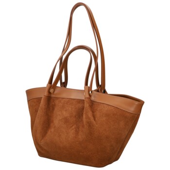 Dámska kožená kabelka na rameno koňaková - Delami Vera Pelle Lorina