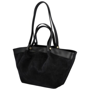 Dámska kožená kabelka na rameno čierna - Delami Vera Pelle Lorina