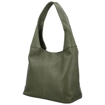 Dámska kožená kabelka cez rameno tmavo zelená - Delami Vera Pelle SkyFull