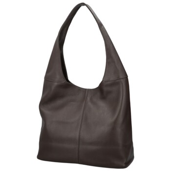 Dámska kožená kabelka cez rameno tmavo hnedá - Delami Vera Pelle SkyFull