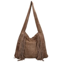 Dámska kožená kabelka cez rameno taupe - Delami Vera Pelle Katina