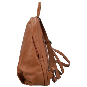 Dámsky kožený batoh koňakový - Delami Vera Pelle Ricardo