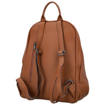 Dámsky kožený batoh koňakový - Delami Vera Pelle Ricardo