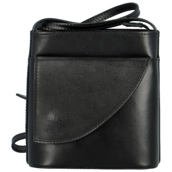 Dámska kožená crossbody kabelka čierna - Delami Iraida