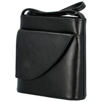 Dámska kožená crossbody kabelka čierna - Delami Iraida
