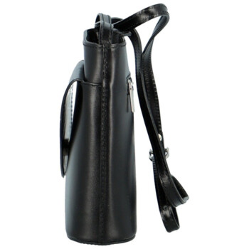 Dámska kožená crossbody kabelka čierna - Delami Iraida