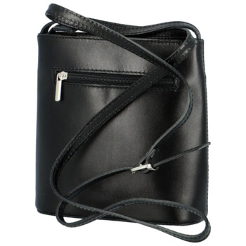 Dámska kožená crossbody kabelka čierna - Delami Iraida