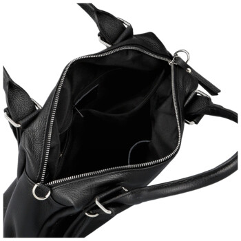 Dámska kožená kabelka na rameno čierna - Delami Vera Pelle Tirza