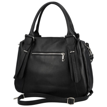 Dámska kožená kabelka na rameno čierna - Delami Vera Pelle Tirza