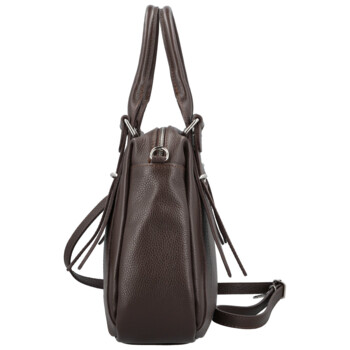 Dámska kožená kabelka na rameno tmavo hnedá - Delami Vera Pelle Tirza